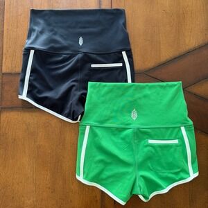 FP Movement High-Rise Prajna Shorts Bundle Black and Green Women's Size S NWOT